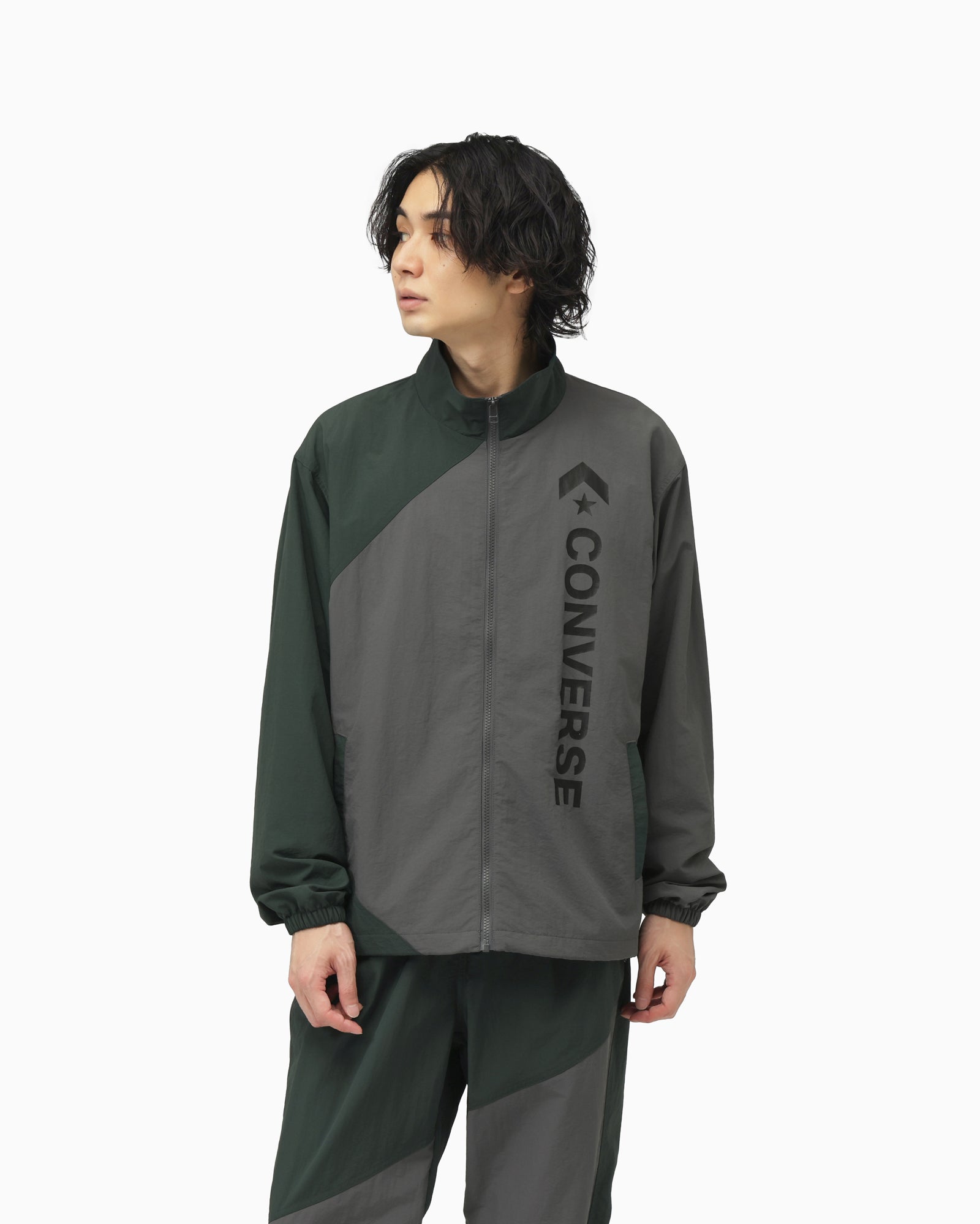 CS COL BLOCK JACKET MENS (ダークグリーン/チャコール)– コンバース