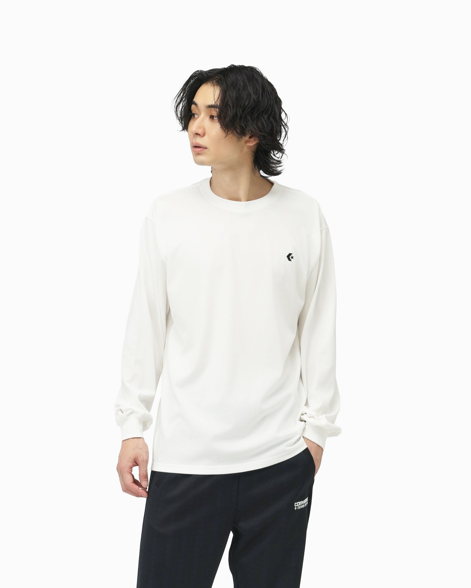 DIAMOND LOGO LS TEE MENS (オフホワイト)– コンバース