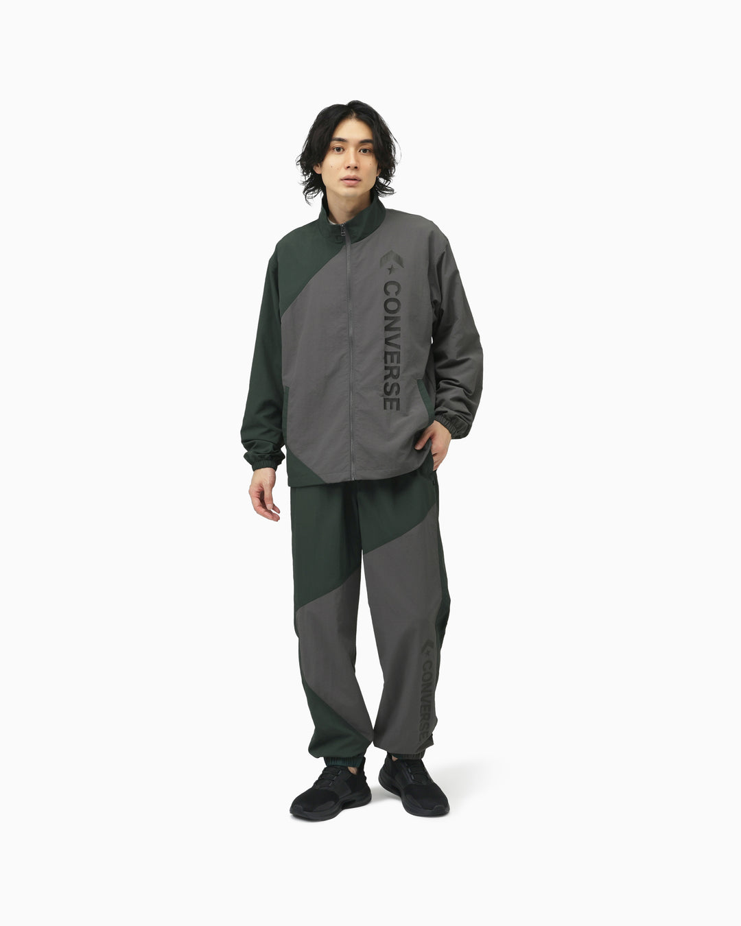 CS COL BLOCK JACKET MENS (ダークグリーン/チャコール)– コンバース