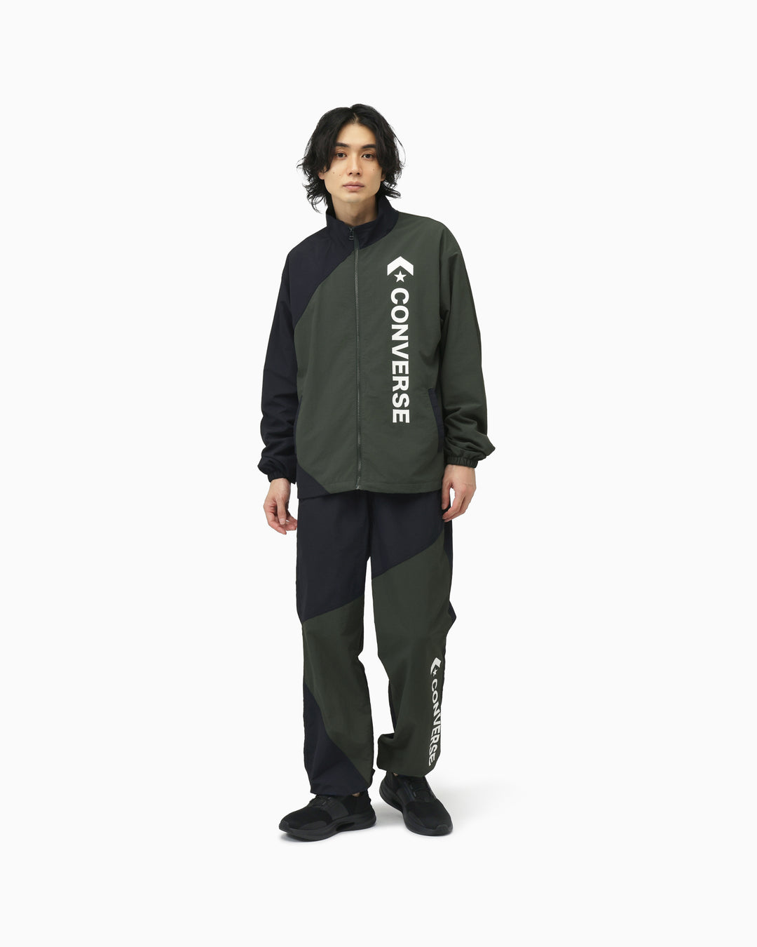 CS COL BLOCK JACKET MENS (ネイビー/ダークグリーン)– コンバース