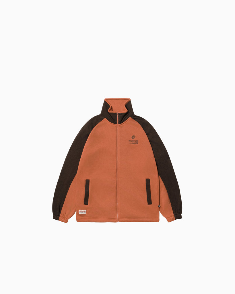 CV KNIT FLEECE JACKET MENS (ドラブオレンジ/ブラウン