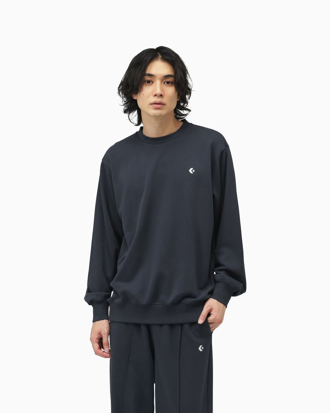 ATHLETICS PT SWEAT CREW TOP MENS (ダークネイビー)– コンバース