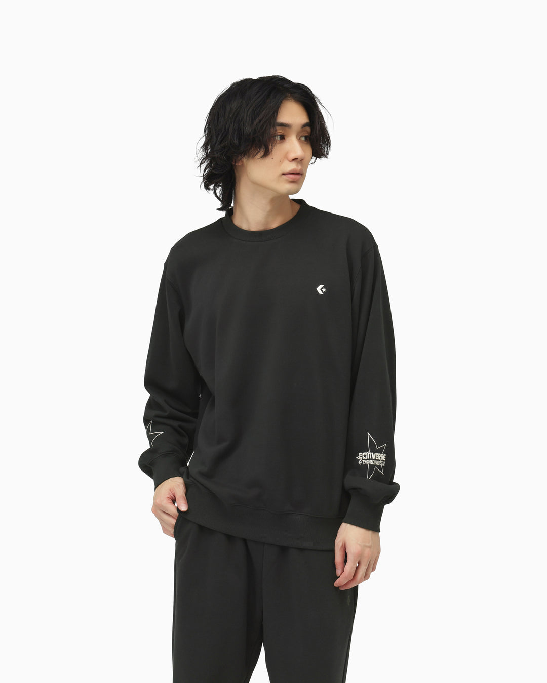 STAR PT SWEAT CREW TOP MENS (ブラック)– コンバース オンライン
