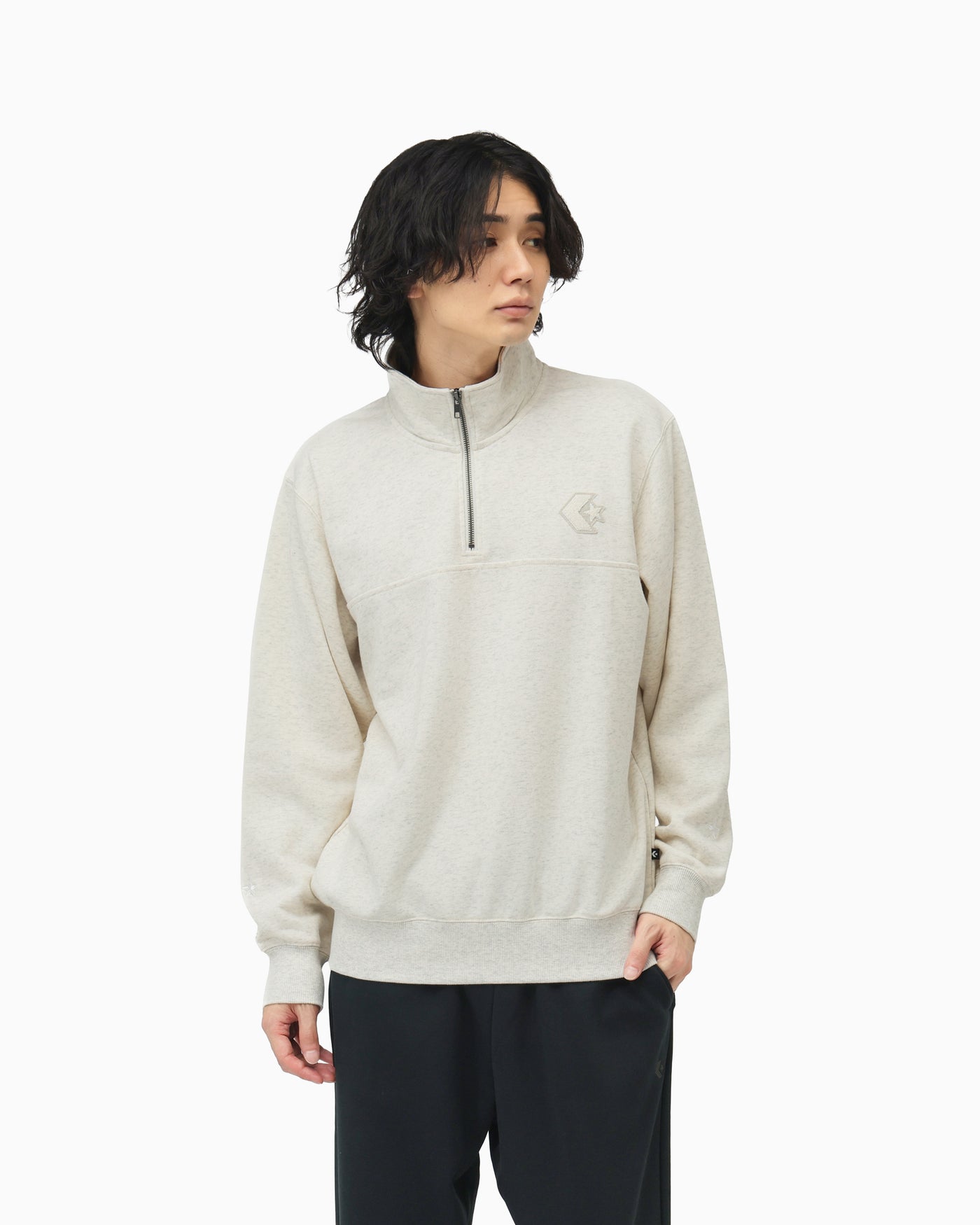 CHENILLE HALF ZIP TOP MENS