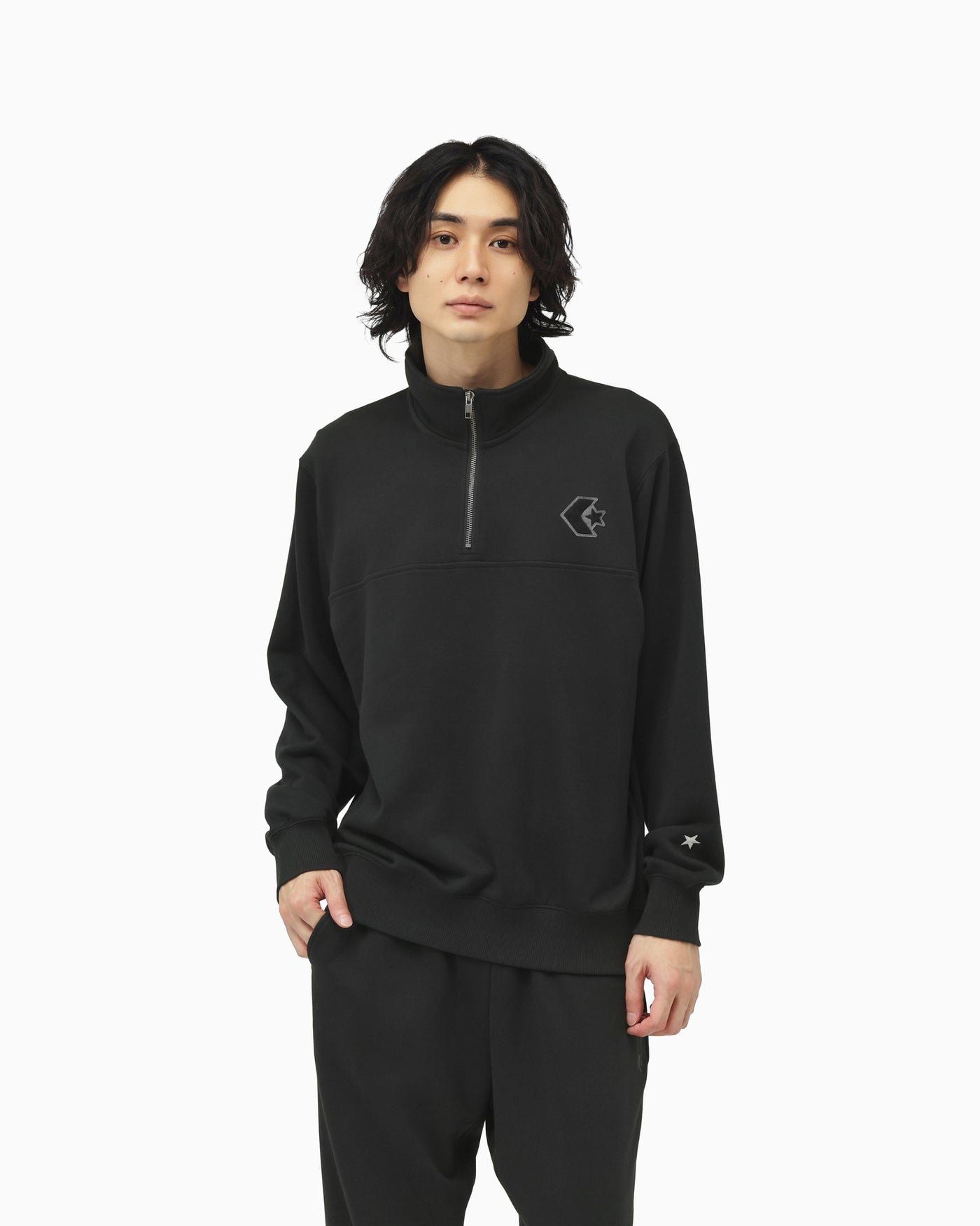 CHENILLE HALF ZIP TOP MENS