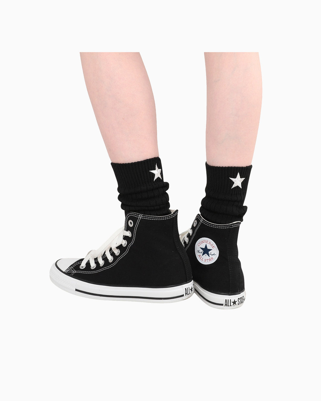 CV STANDARD SOCKS HI (ブラック／オフホワイト)– コンバース