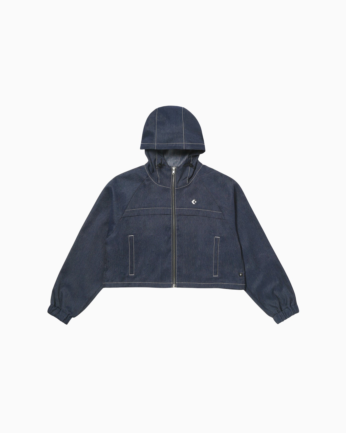 SYNTHETIC DENIM HOODED JACKET LADIES