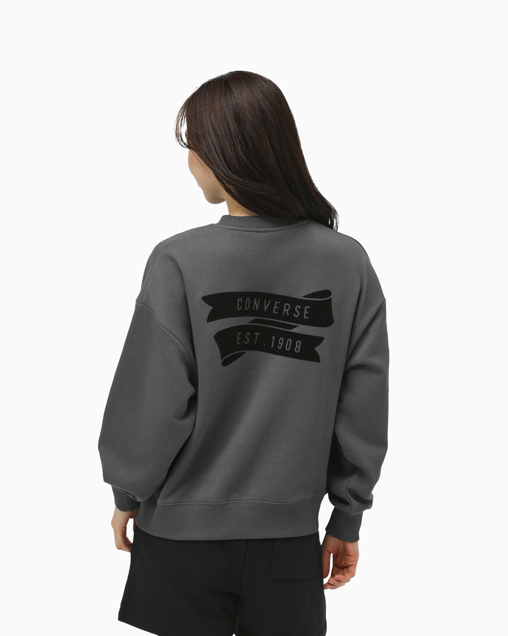コンバース CONVERSE レディース スウェットトレーナー リボン PT S/S Tシャツ 42200052 （CHARCOAL） コンバース CONVERSE レディース スウェットトレーナー リボン