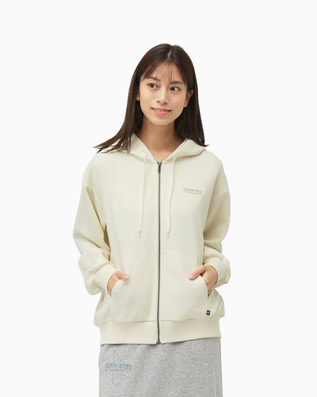 STAR PT FULL ZIP HOODIE LADIES (アイボリー)– コンバース オンライン