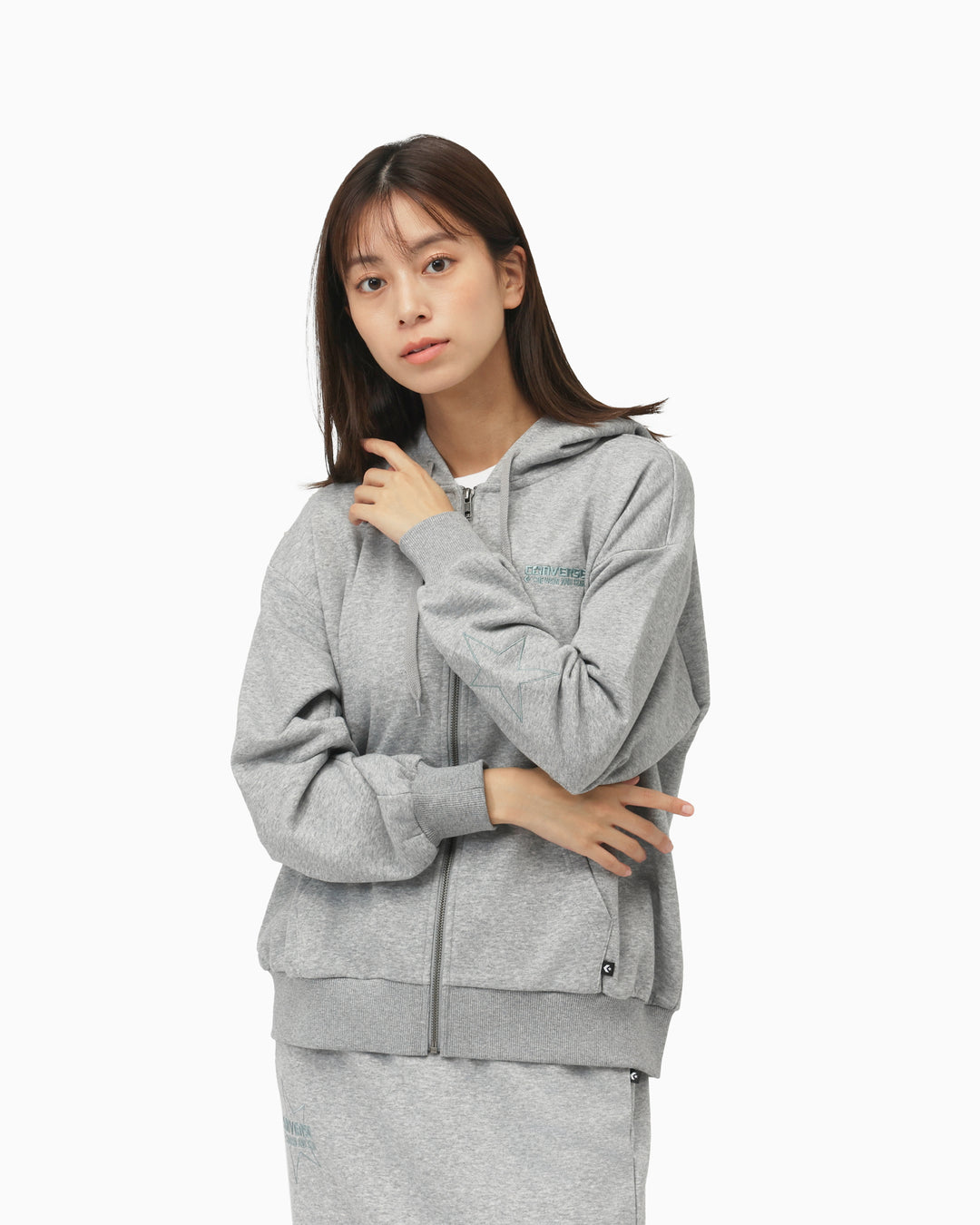 STAR PT FULL ZIP HOODIE LADIES (杢グレー)– コンバース オンライン