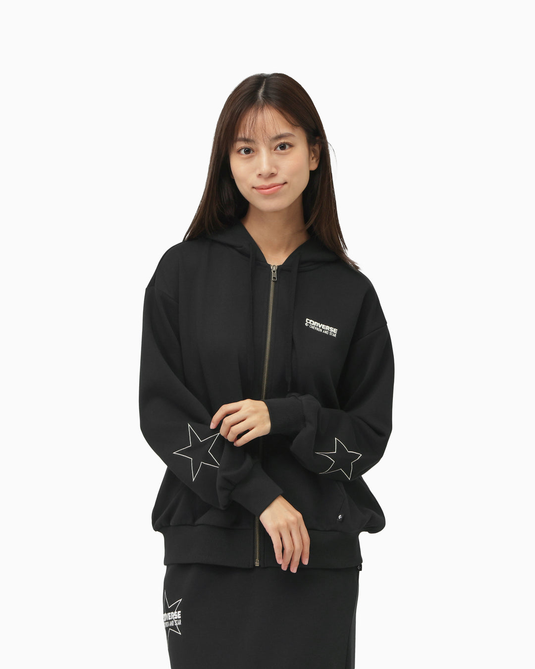 STAR PT FULL ZIP HOODIE LADIES (ブラック)– コンバース オンライン