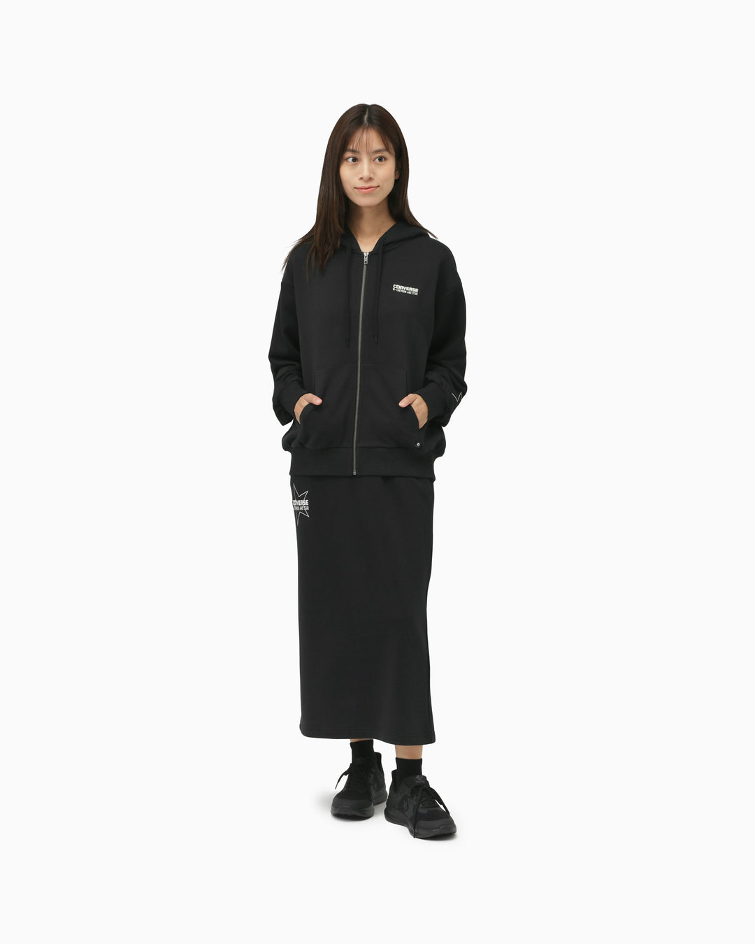STAR PT FULL ZIP HOODIE LADIES (ブラック)– コンバース オンライン