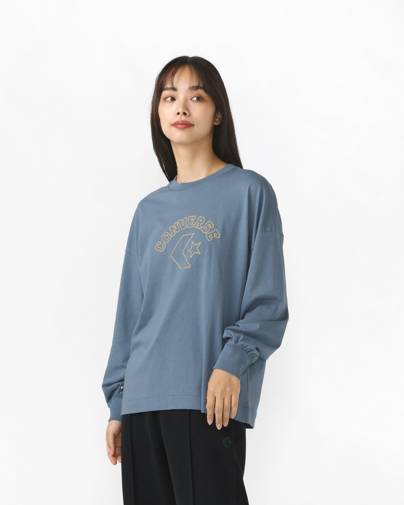 STITCH LOGO LS TEE LDS