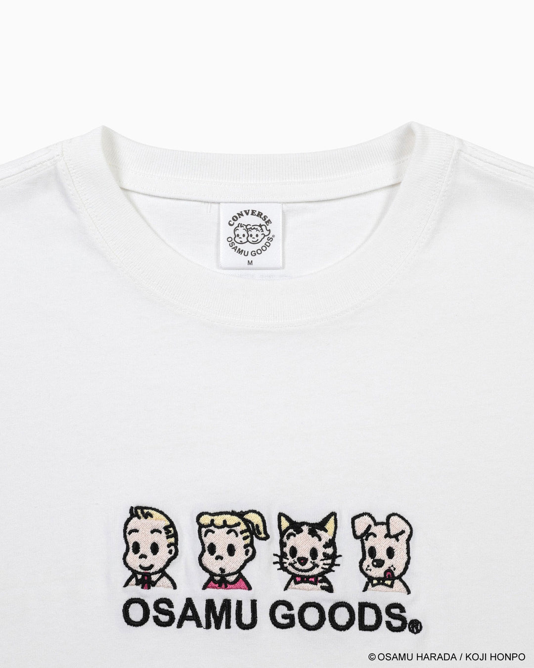 CV天竺フロントEMB S/S T-shirts / OSAMU GOODS (ホワイト