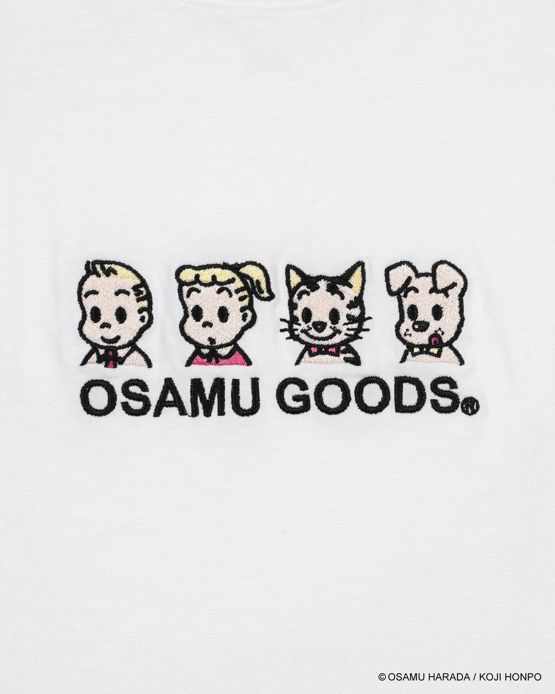 CV天竺フロントEMB S/S T-shirts / OSAMU GOODS (ホワイト