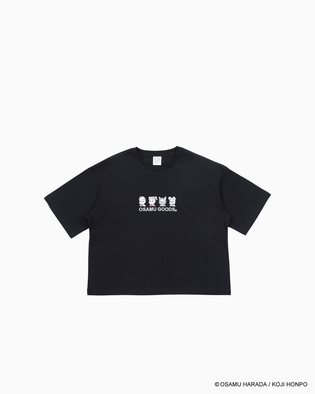 CV天竺フロントEMB S/S T-shirts / OSAMU GOODS (ブラック