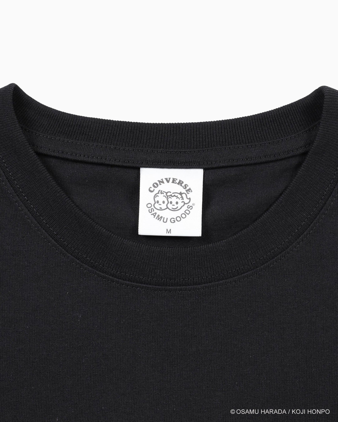 CV天竺フロントEMB S/S T-shirts / OSAMU GOODS (ブラック