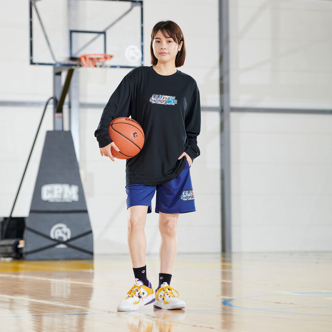 プリントロングスリーブシャツ (ブラック／ホワイト)– コンバース