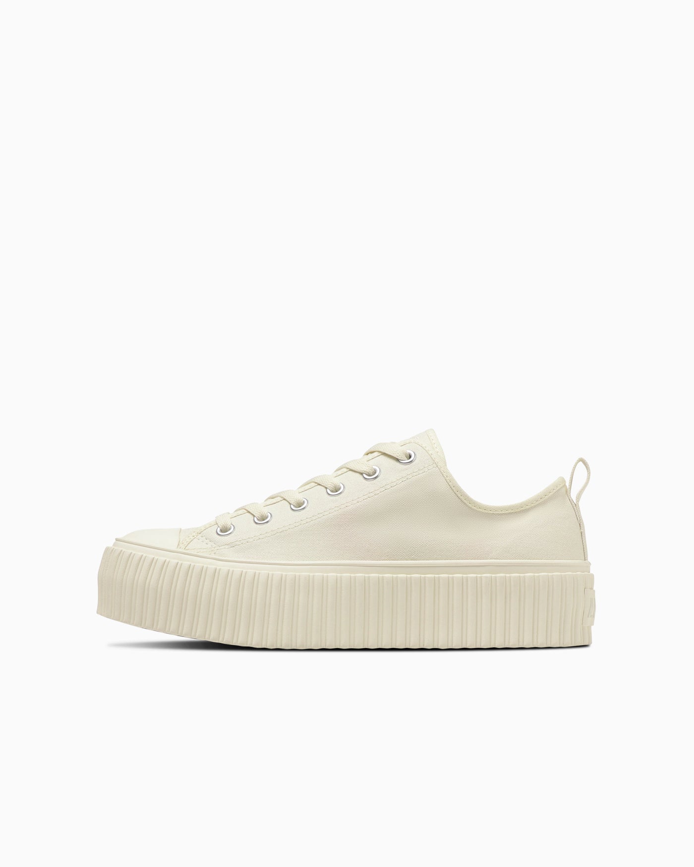 White thick-soled sneakers