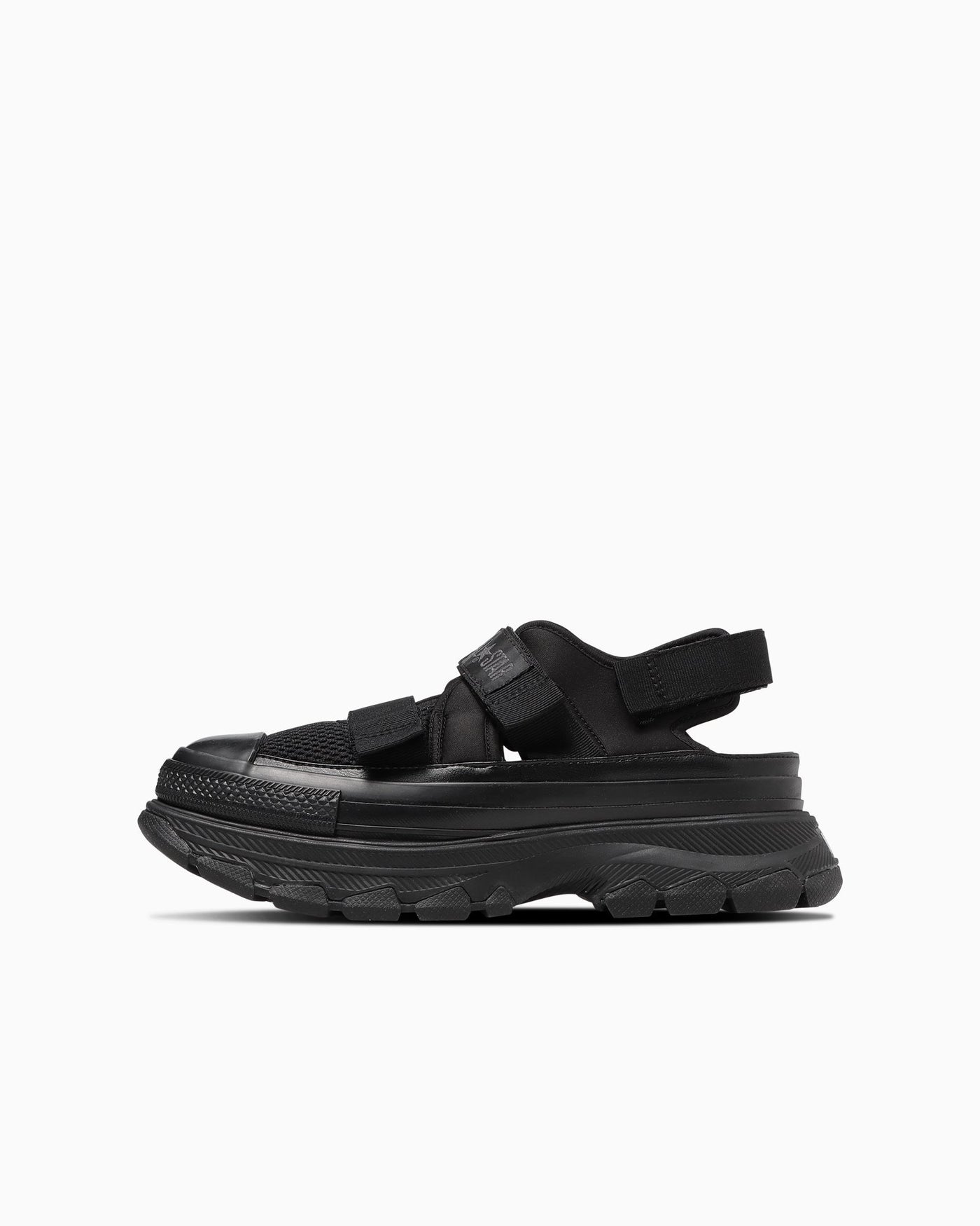 Black thick-soled sandals