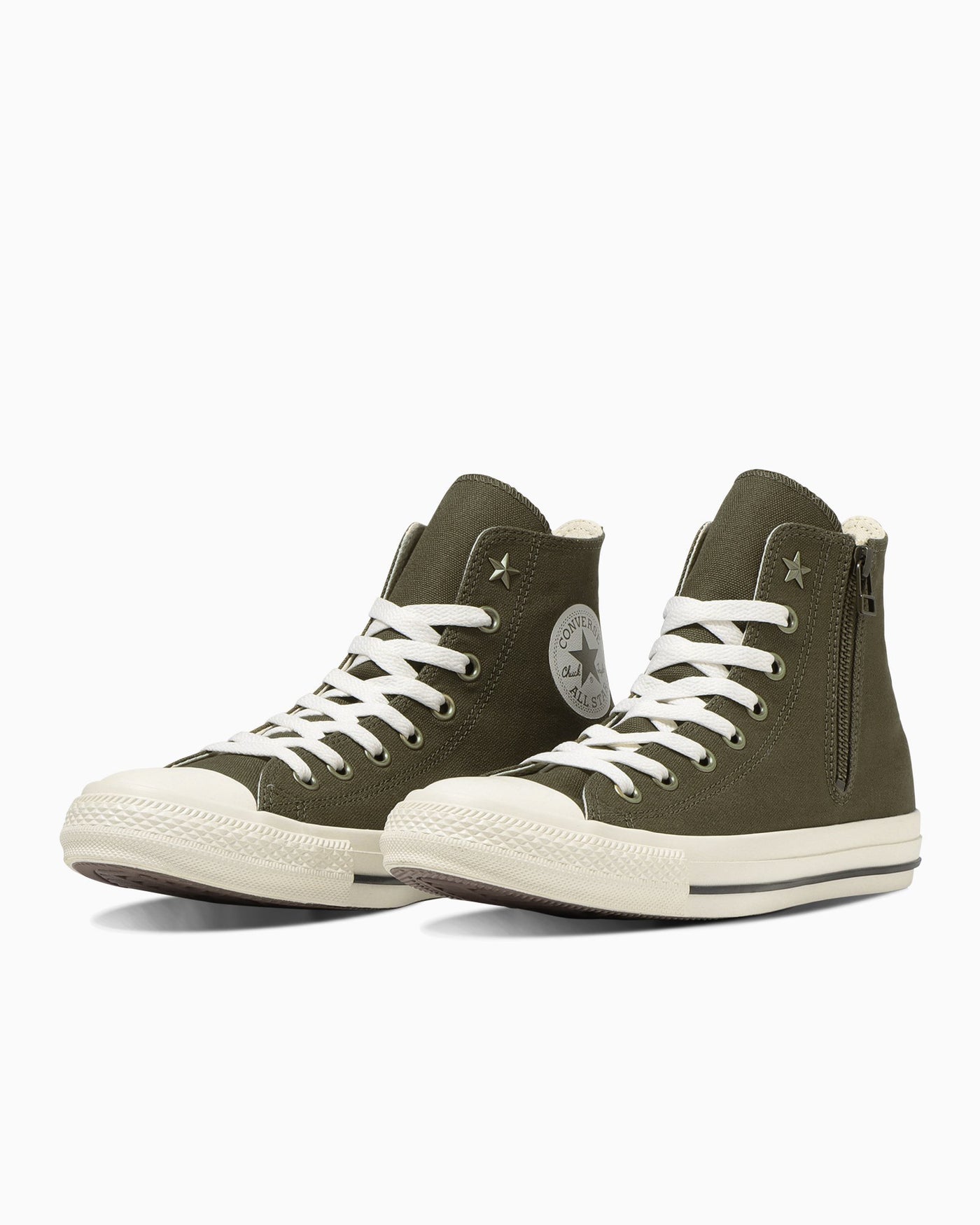 Olive Green Zipper Sneakers