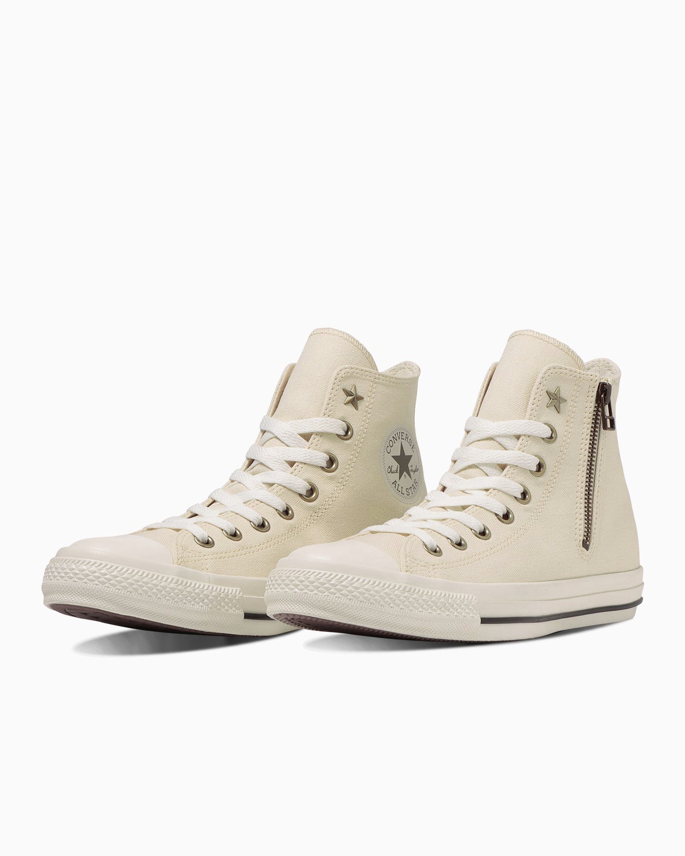 Ecru White Zipper Sneakers