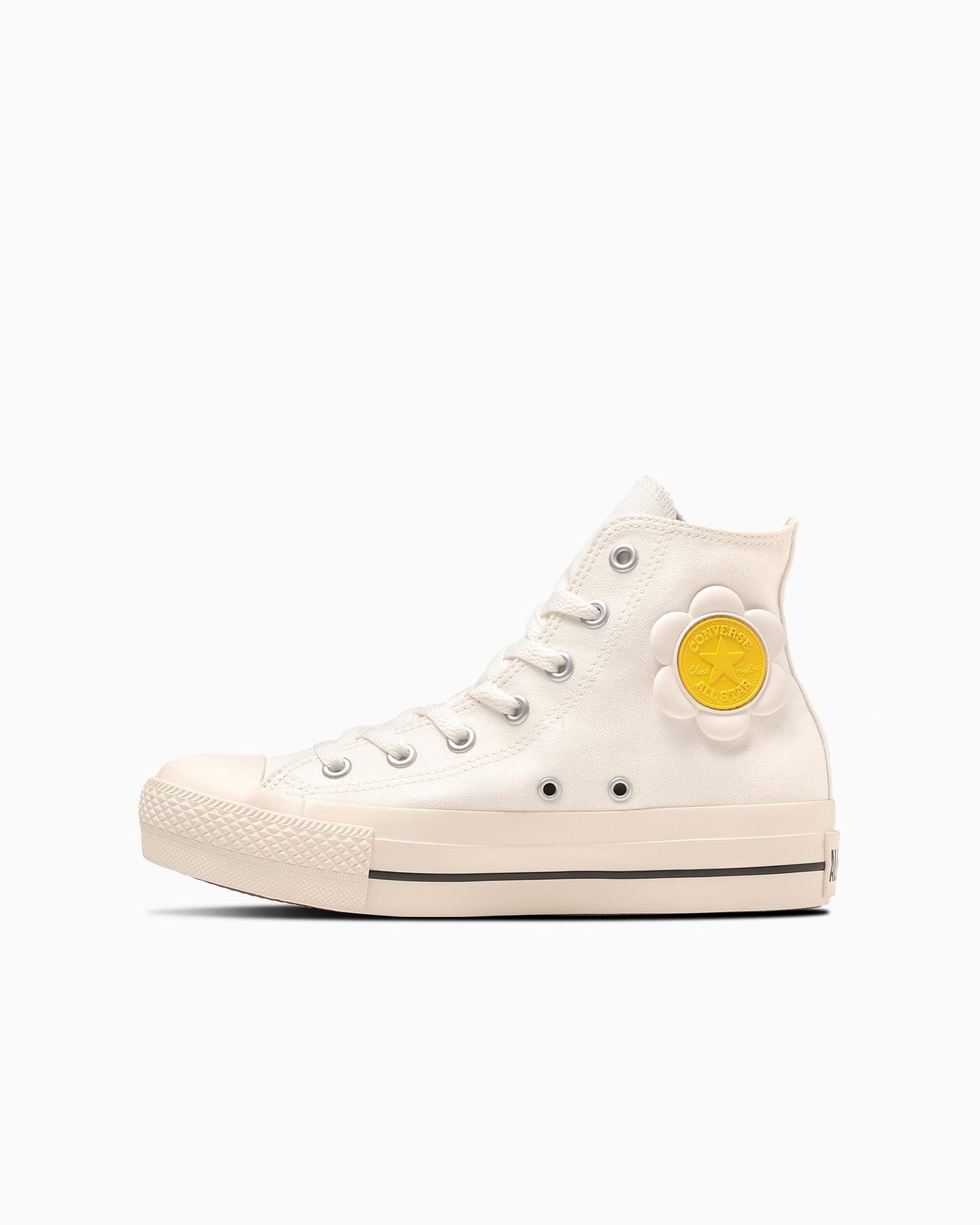 White Flower Thick-Soled Sneakers