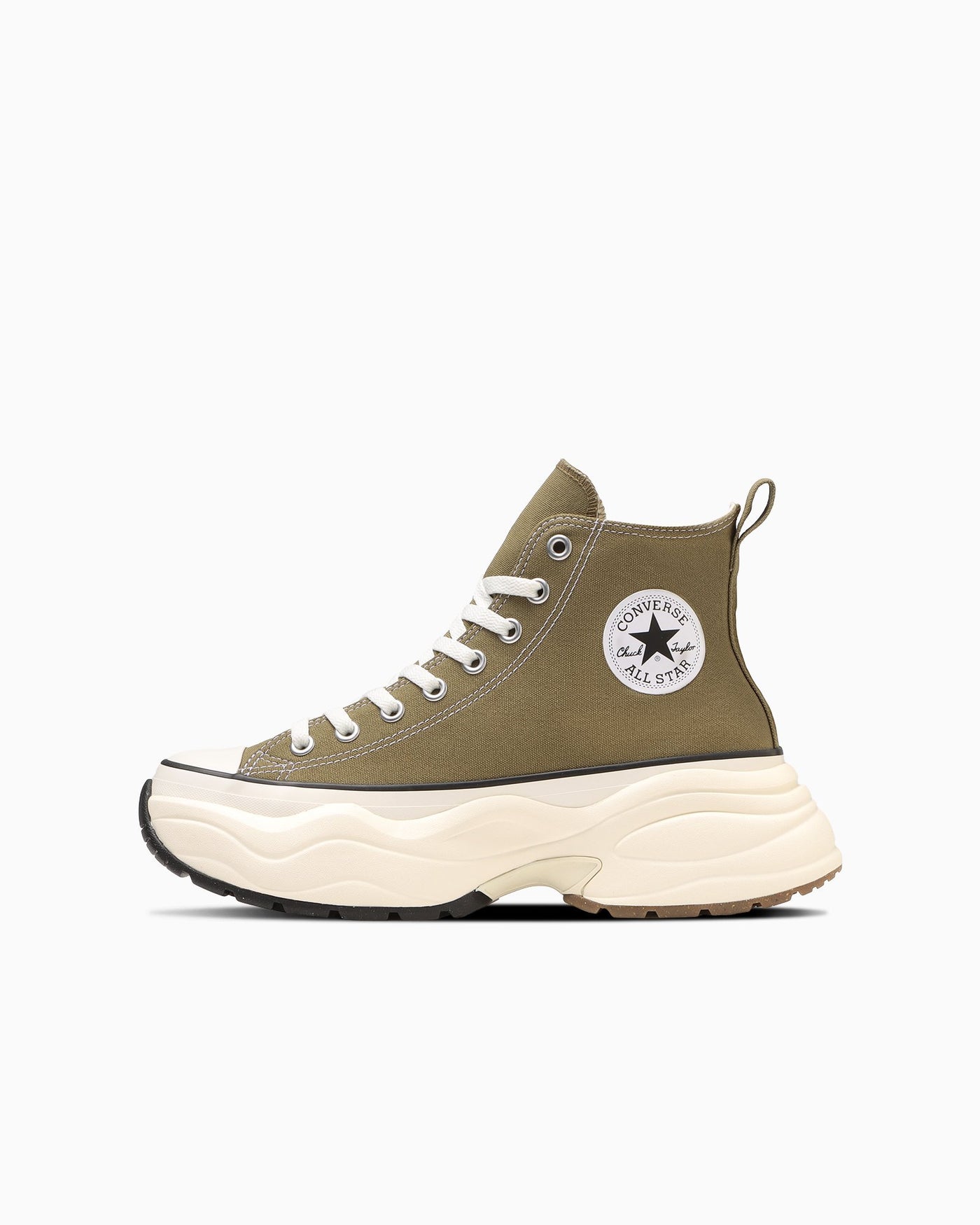 Khaki thick-soled sneakers