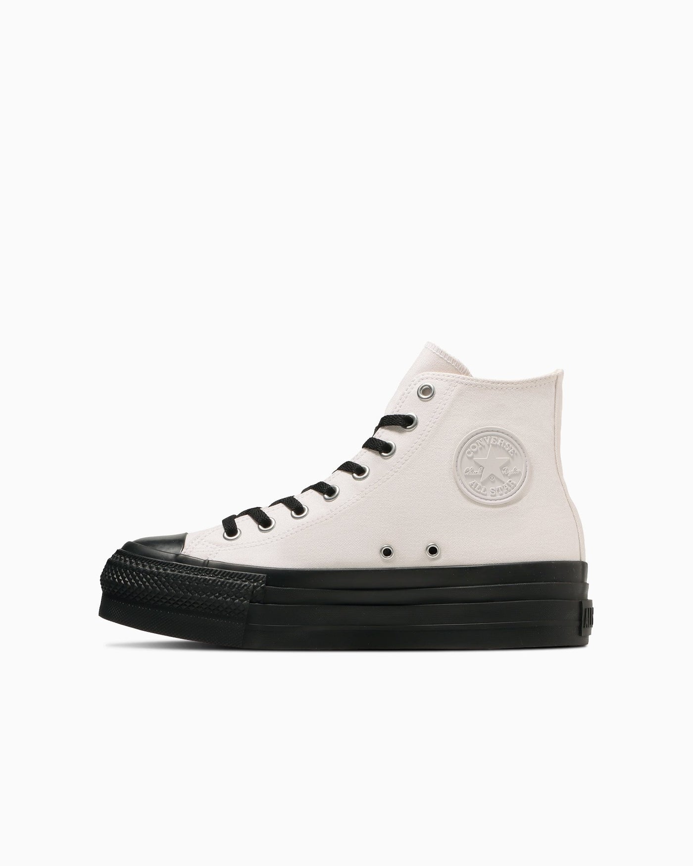 White thick-soled sneakers