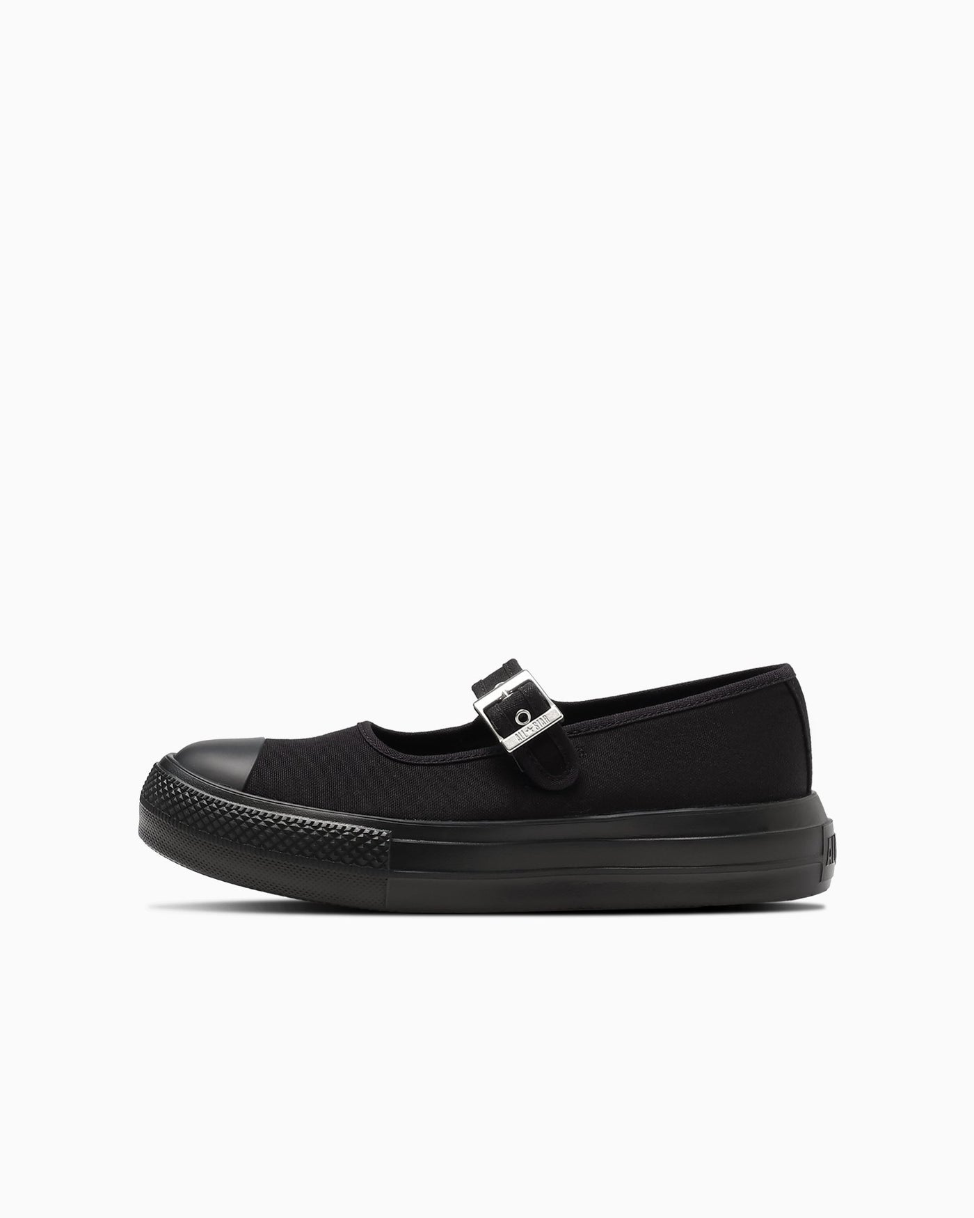 Black thick-soled mary jane sneakers