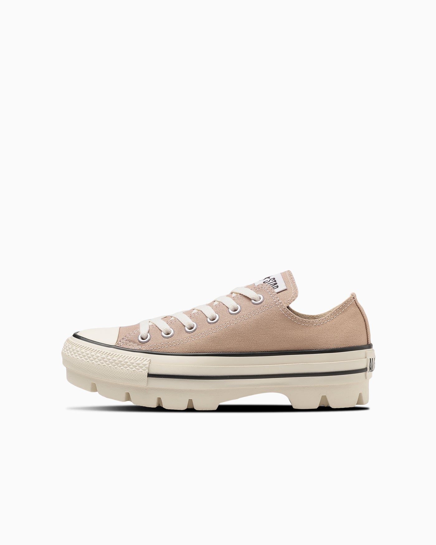 Beige thick-soled sneakers