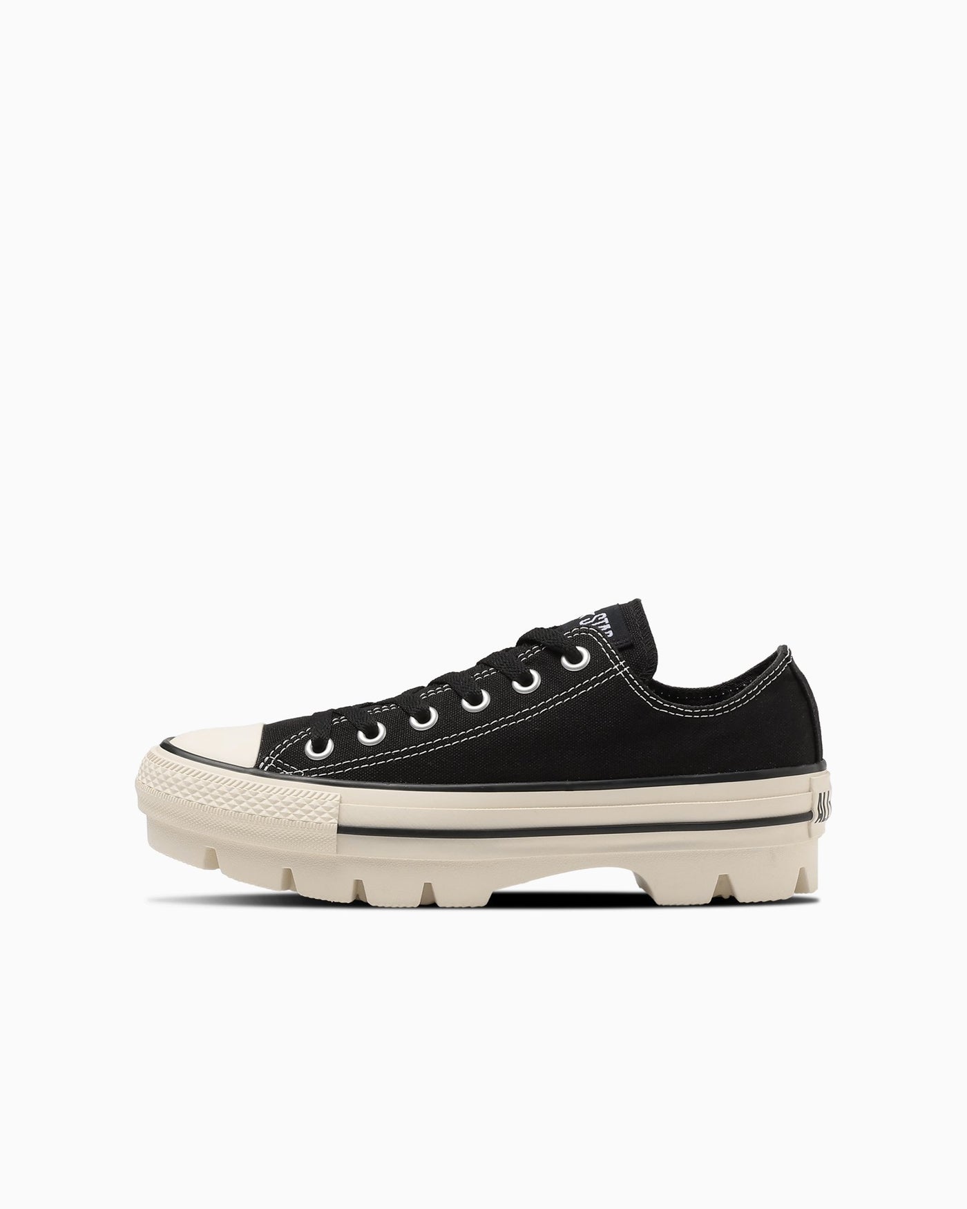 Black thick-soled sneakers