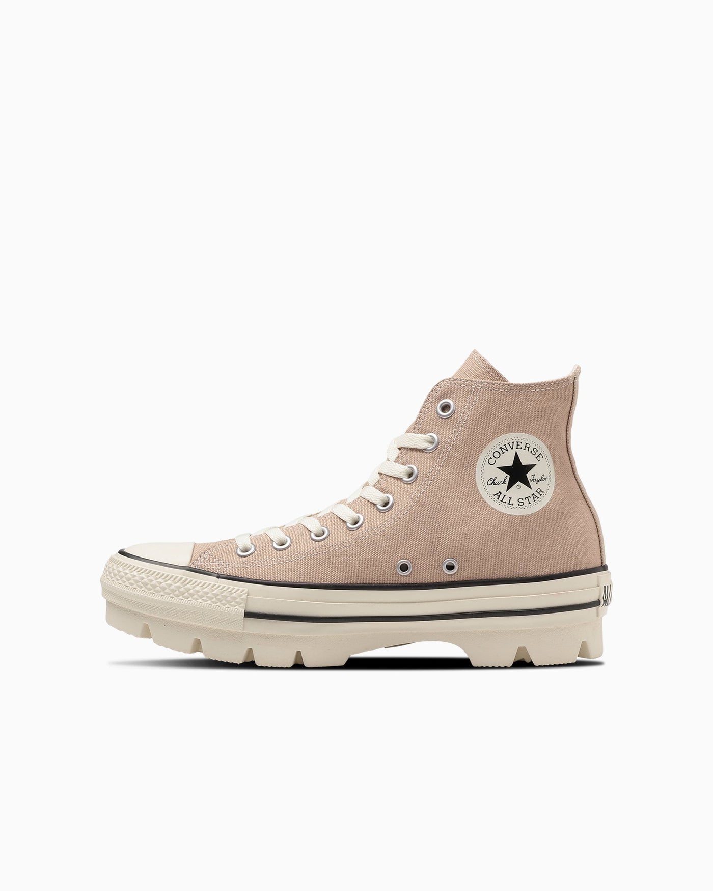 Beige thick-soled sneakers