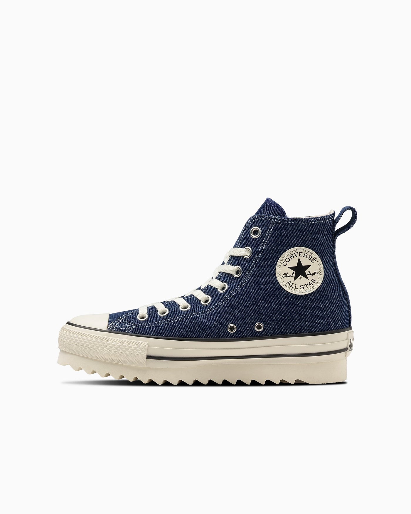 Blue denim thick-soled sneakers