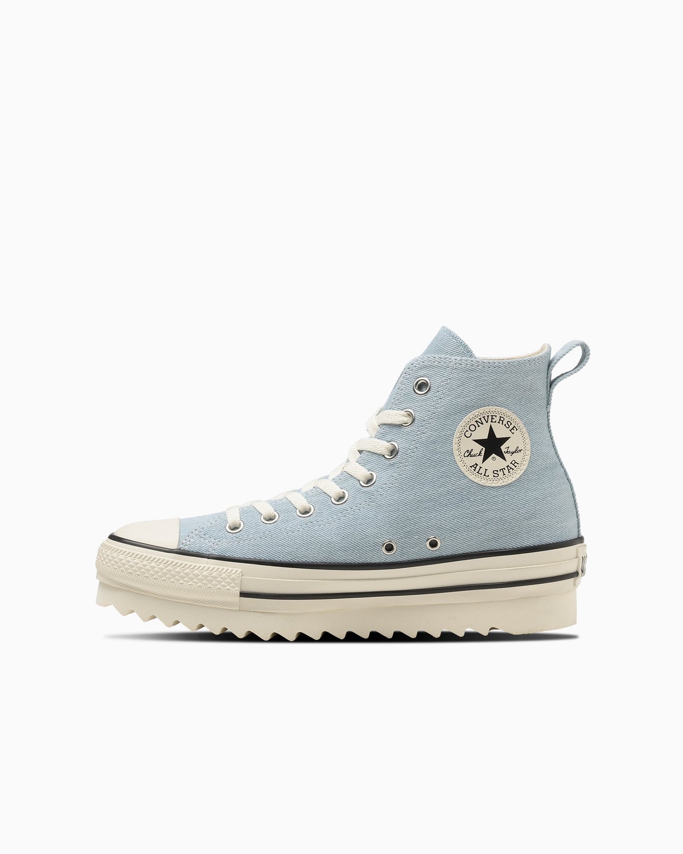 Light blue denim thick-soled sneakers