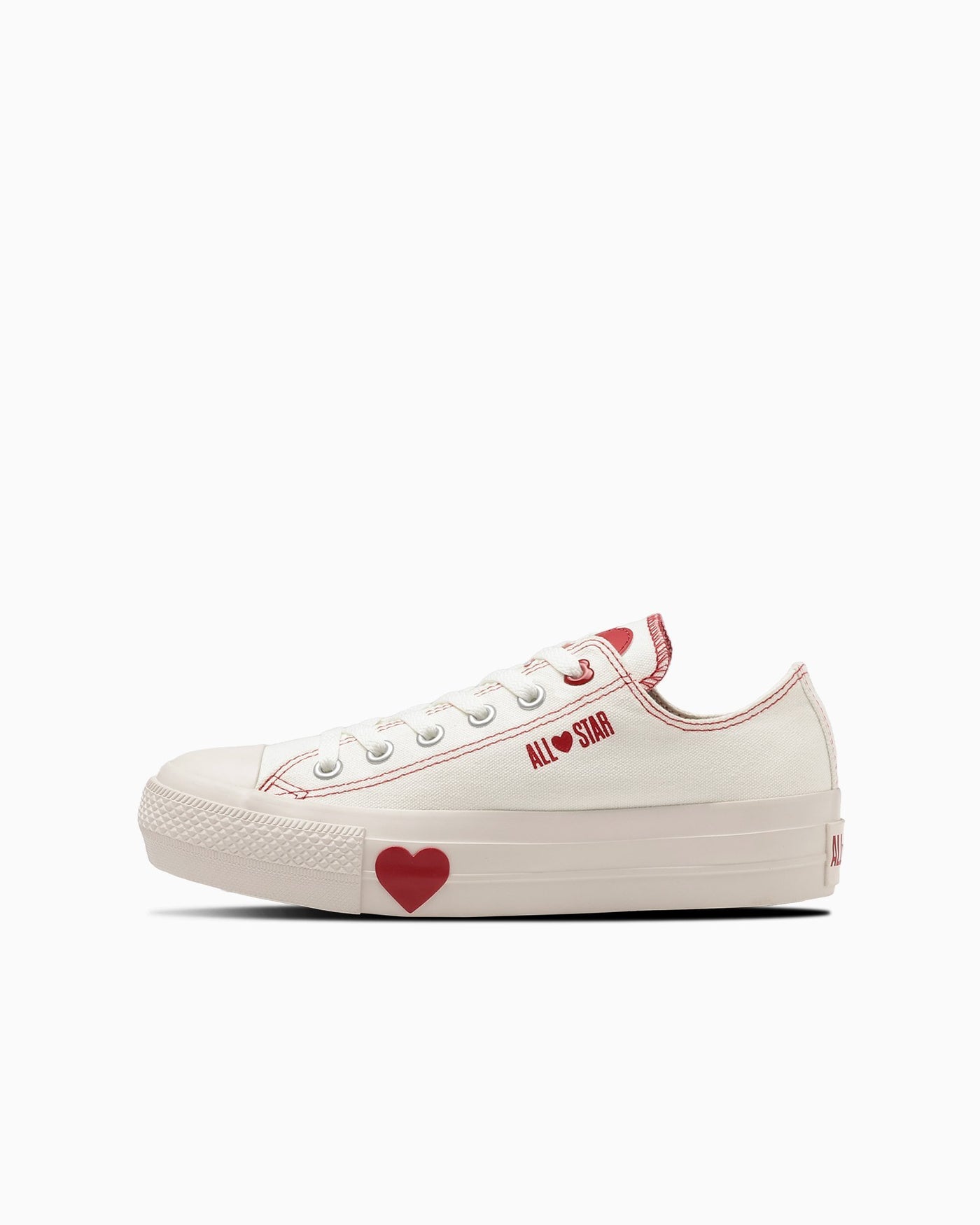 White Heart Thick-Soled Sneakers