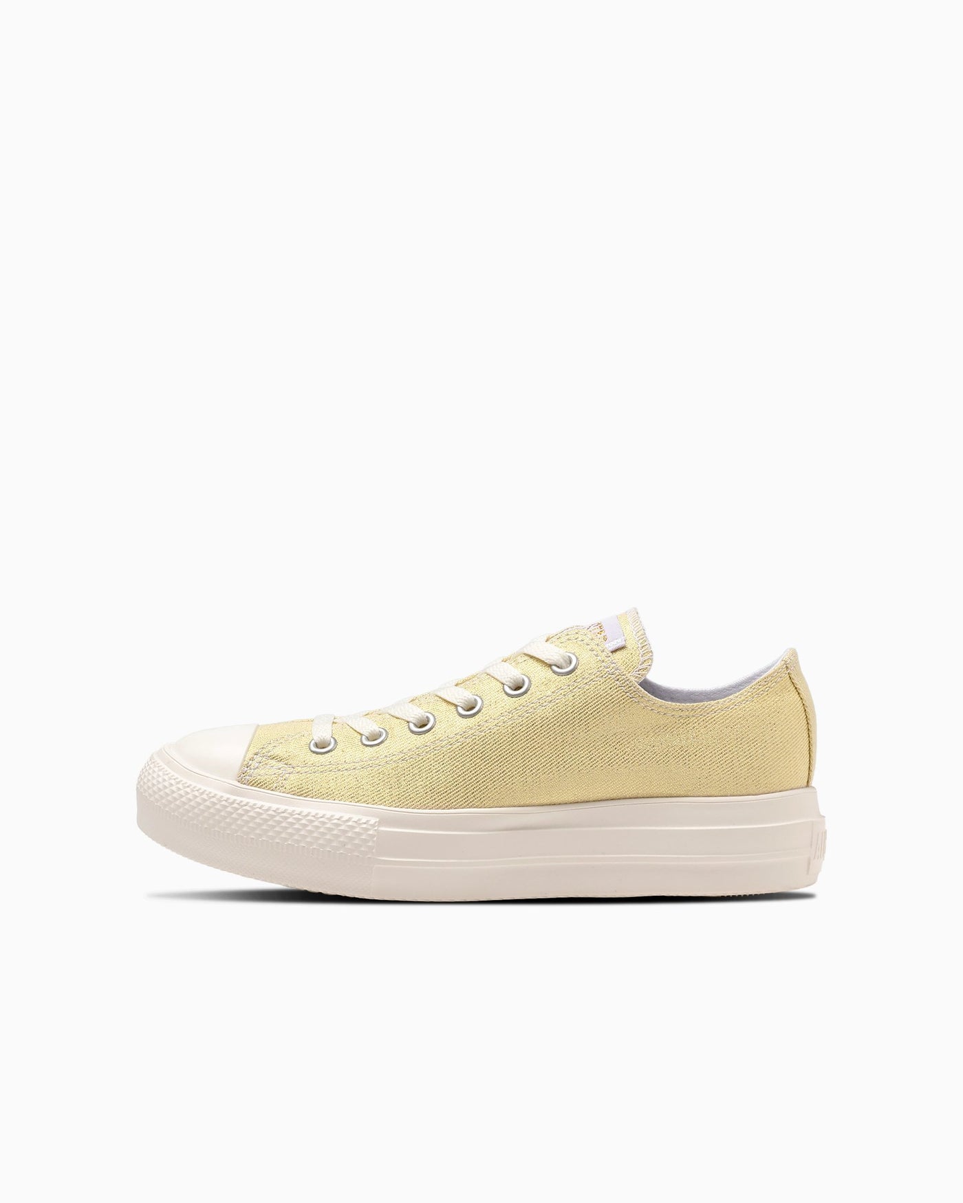 Gold lame thick sole lightweight sneakers