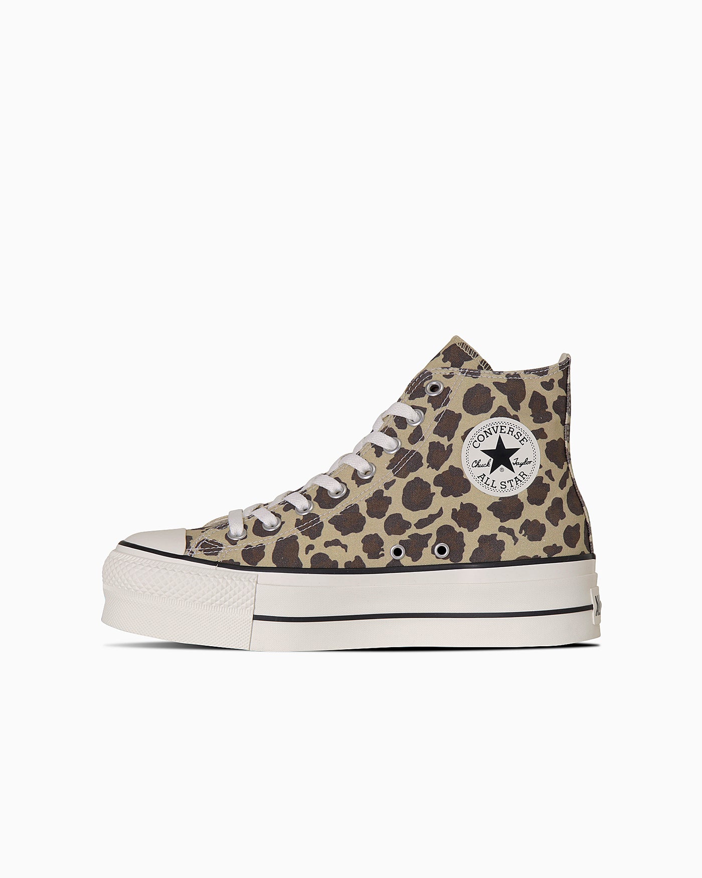 Leopard print thick-soled sneakers