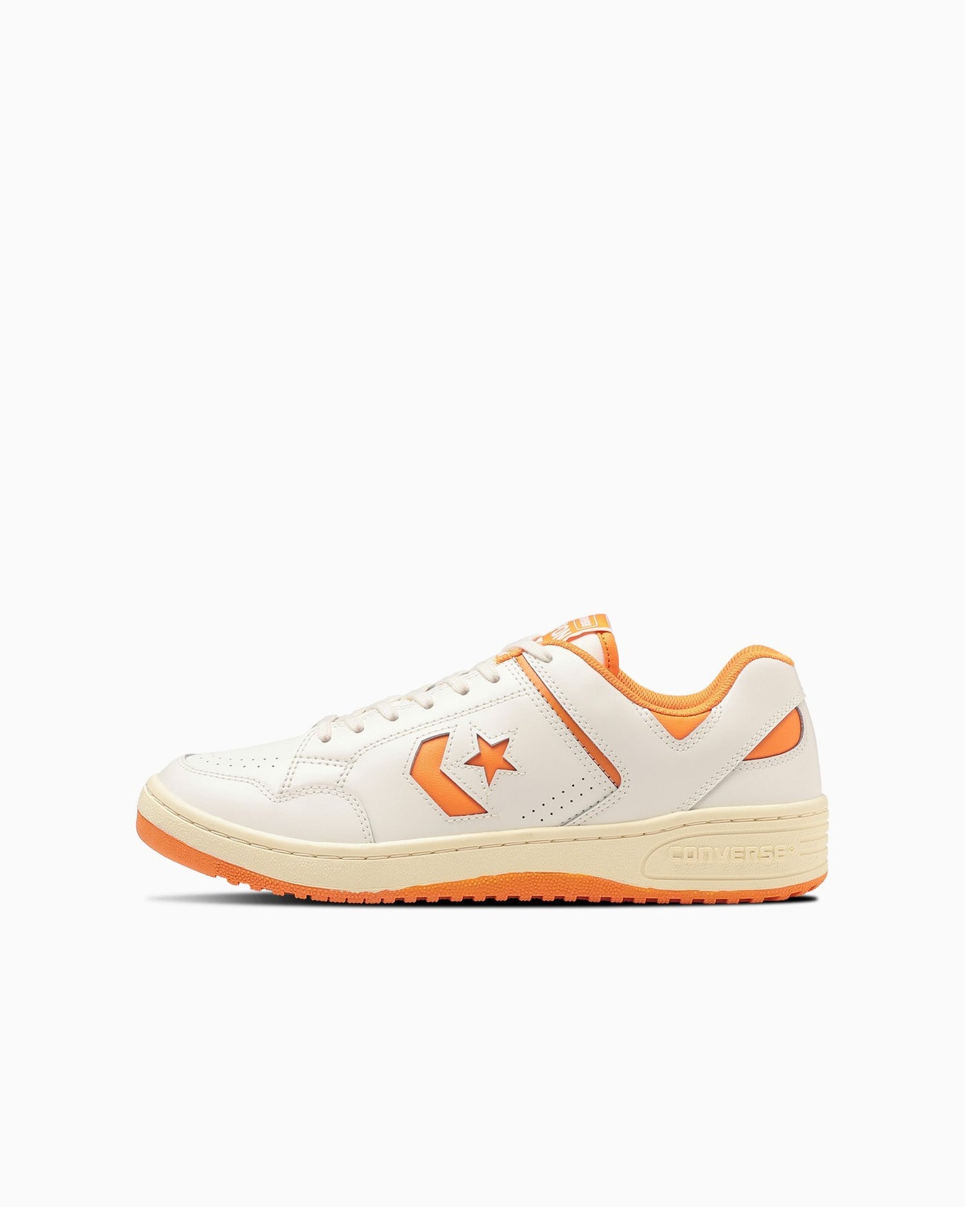 White Orange Leather Sneakers