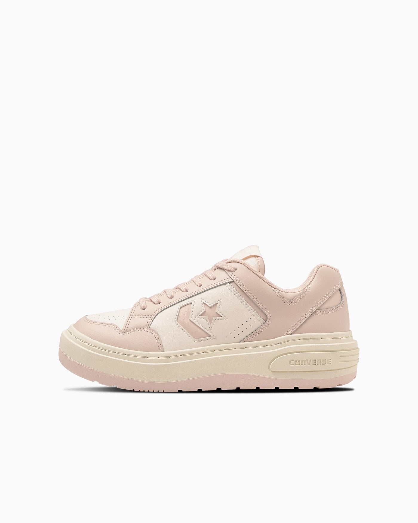 Pink beige thick-soled sneakers