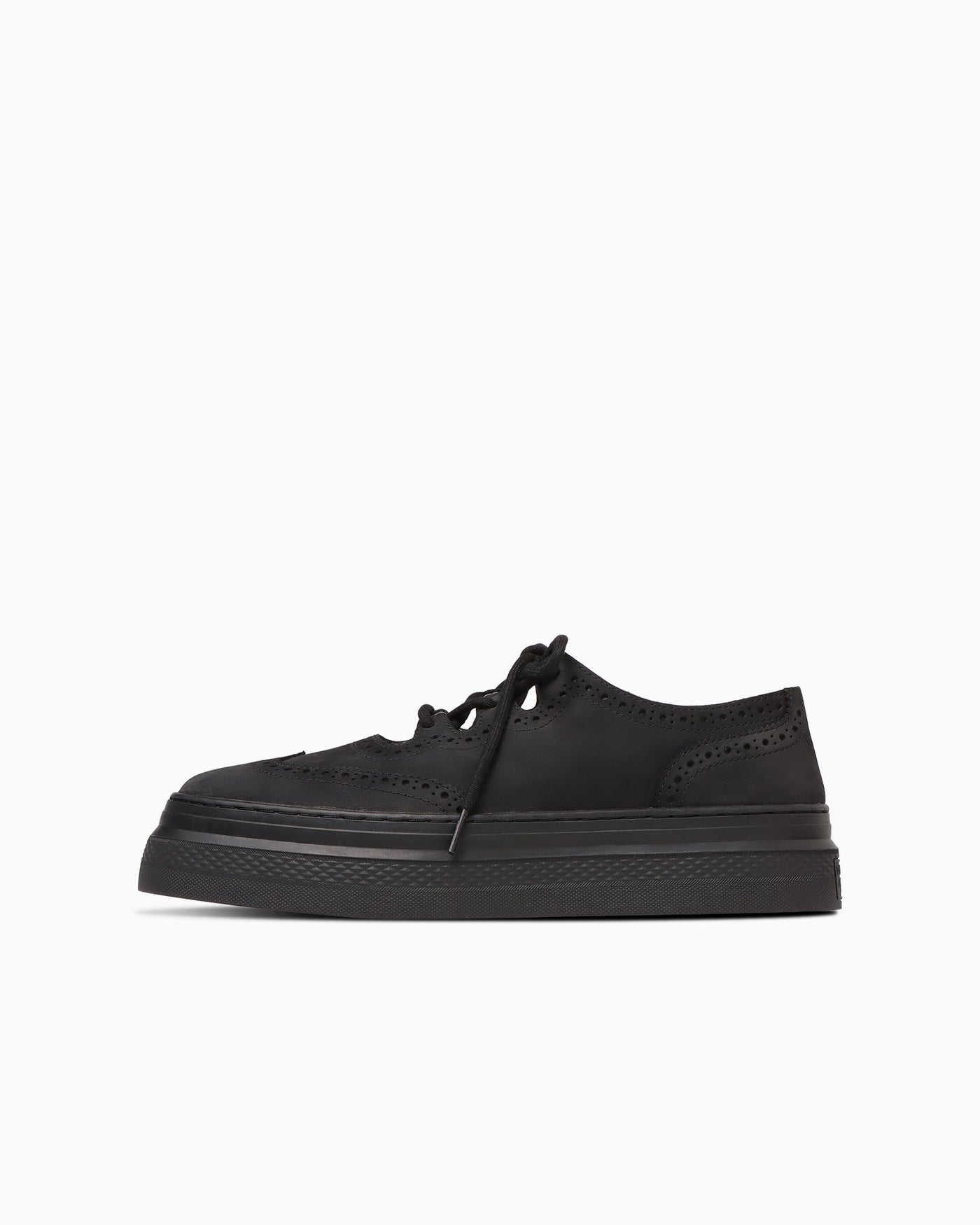 Black thick-soled sneakers